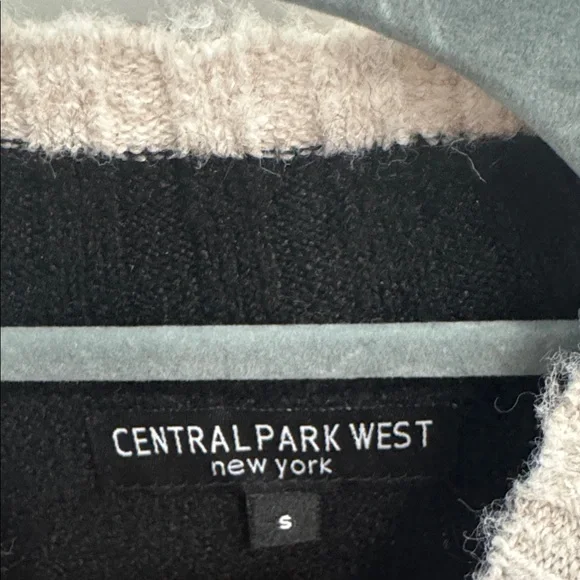 Central Park West Oversized Black and Cream Mockneck Sweater - Picture 5 of 5